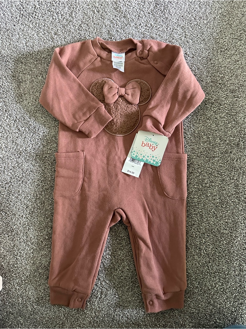 Disney Baby Mauve Minnie Mouse One-Piece Romper